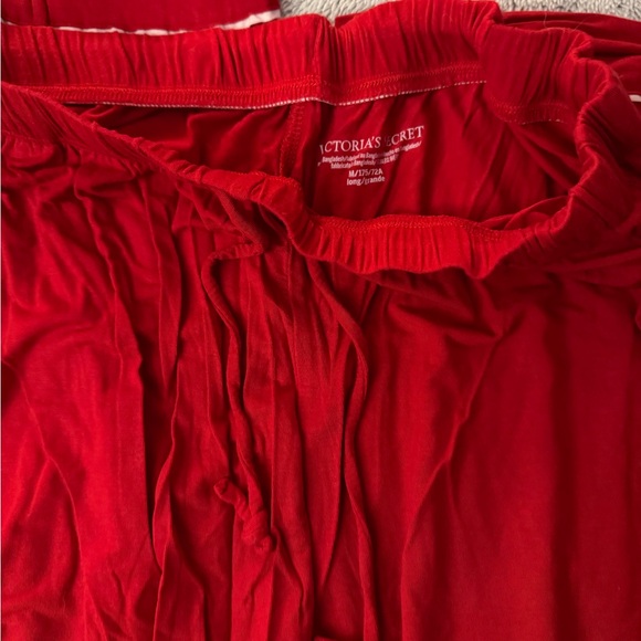 Victoria's Secret Modal Red Pajama Set with White Trim - Picture 3 of 6